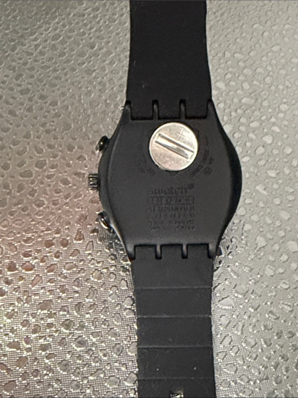 Swatch Black Men's Chronograph with Gold Accents